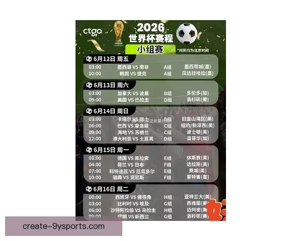 2026世界杯比赛日程正式揭晓球迷热切期待全球盛事开启